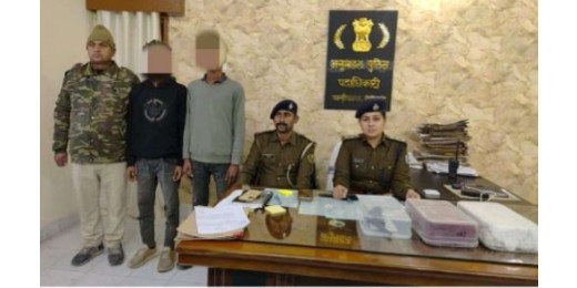 मधुआहा पेट्रोल पंप लूट कांड का उद्भेदन, दो गिरफ्तार, देशी कट्टा बरामद